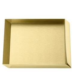 Axonometry Vassoio quadrato piccolo in ottone lucido di Elisa Giovannoni