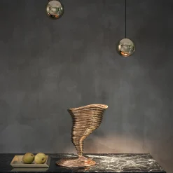 Axonometry Vassoio quadrato piccolo in ottone lucido di Elisa Giovannoni