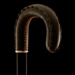 Bastone da passeggio con impugnatura a curva arancione