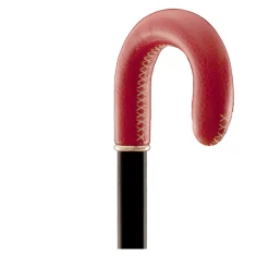 Bastone da passeggio tradizionale con impugnatura bianca e rossa