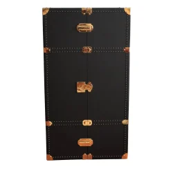 Baule bar a vapore Regale con ruote nere e oro