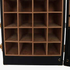 Baule bar a vapore Regale con ruote nere e oro