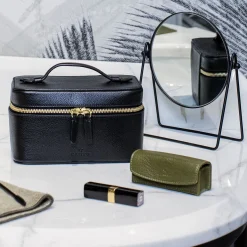 Beauty Case Grande in Pelle Nera