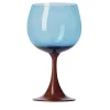 Bicchiere a stelo Burlesque Coral & Blue di Stefano Marcato