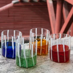 Bicchiere Arancione e trasparente Mezzo e Mezzo