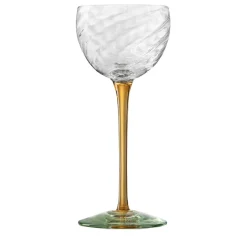 Bicchiere da cocktail Nick & Nora in vetro Amber-Green Twisted