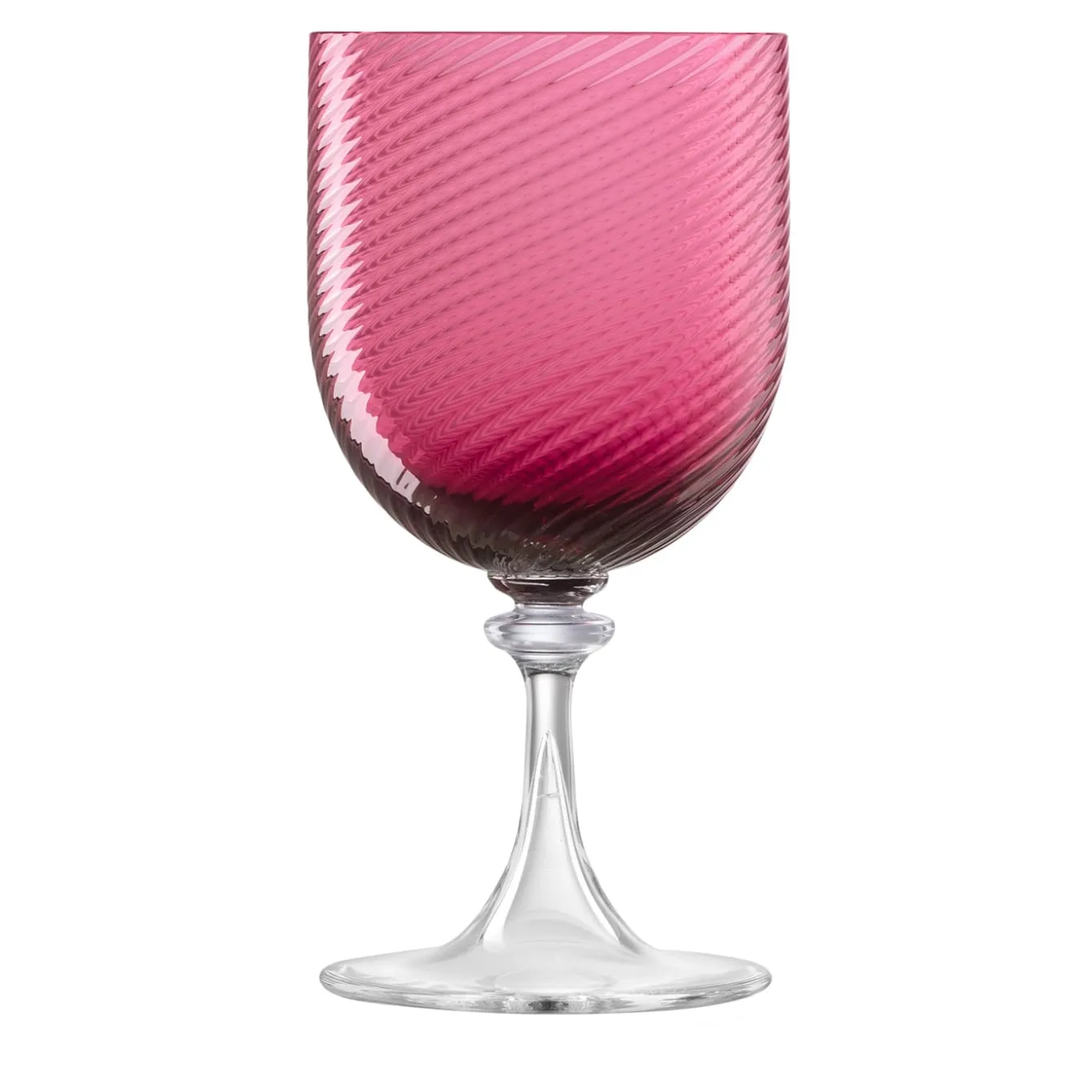 Bicchiere d’acqua in vetro Rubino Red Twisted