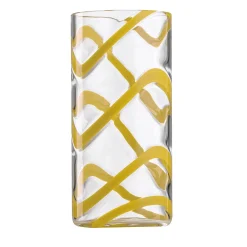 Bicchiere Highball in vetro Murano Cyrcus Esse Giallo e Trasparente