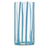 Bicchiere Highball in vetro Murano Cyrcus Striped Azzurro Chiaro e Trasparente