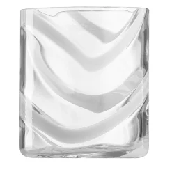 Bicchiere Tumbler in vetro Murano Cyrcus Esse Bianco e Trasparente