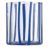 Bicchiere Tumbler in vetro Murano Cyrcus Striped Blu e Trasparente