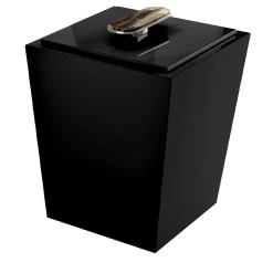 Bicco Cestino nero lucido con coperchio