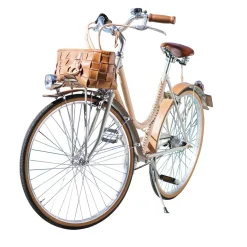 Bicicletta da donna rivestita in pelle, naturale