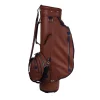 Borsa da golf Imperiale in pelle marrone e blu
