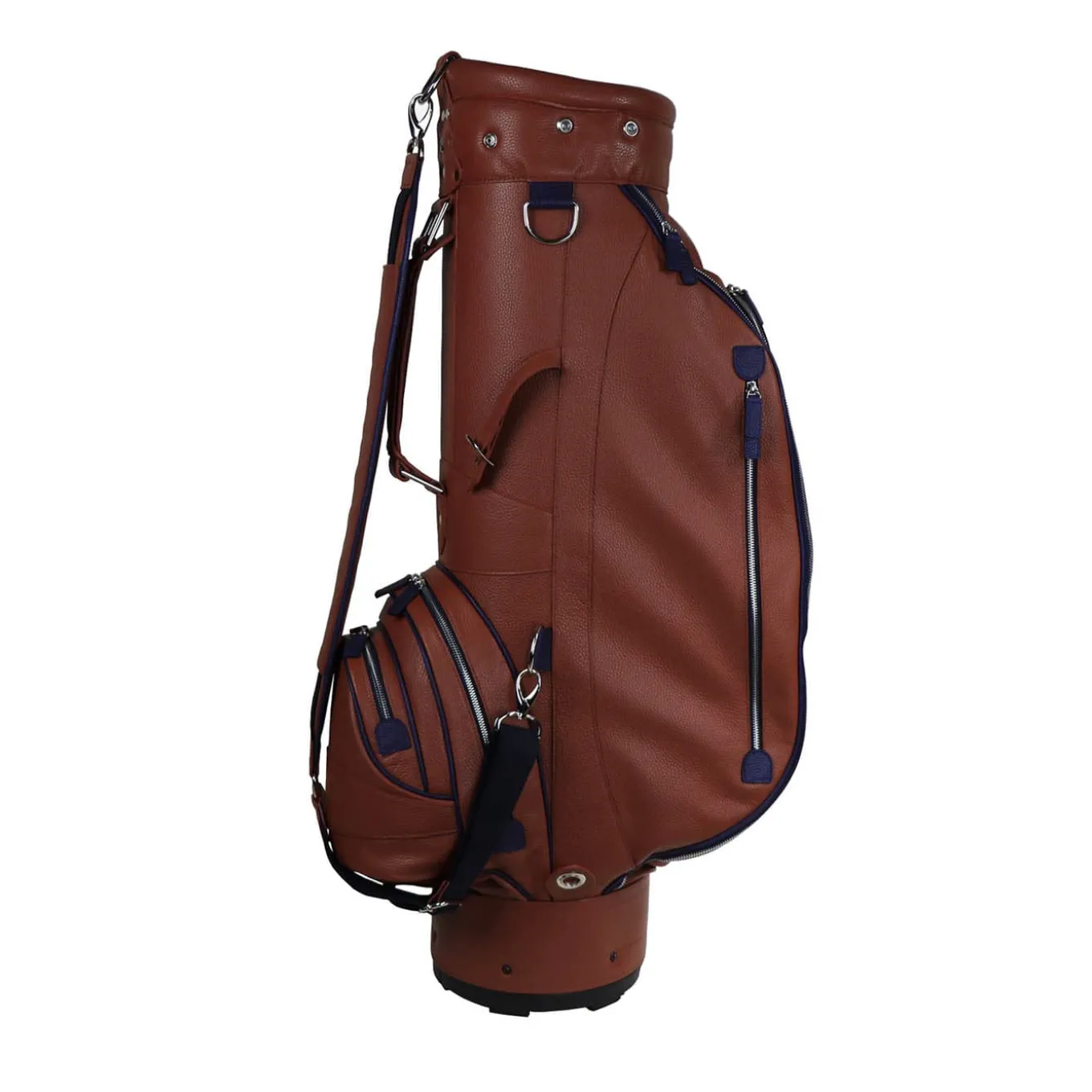 Borsa da golf Imperiale in pelle marrone e blu