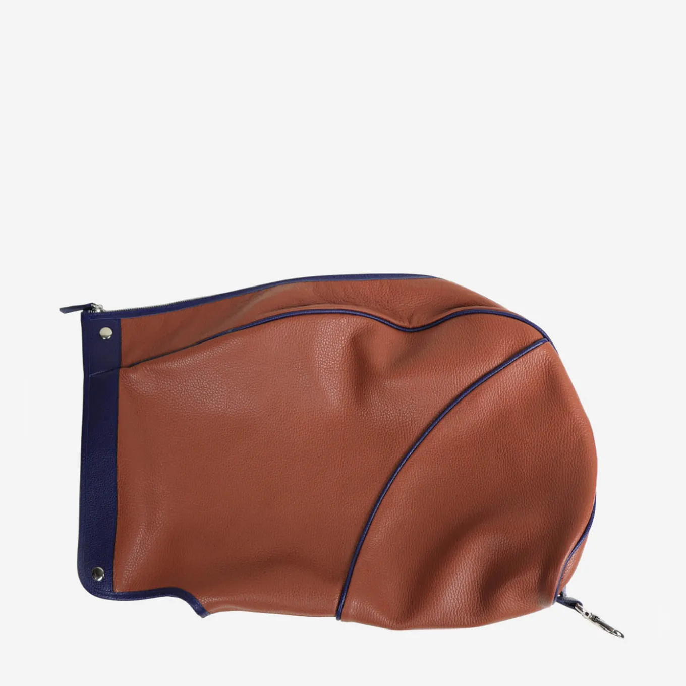 Borsa da golf Imperiale in pelle marrone e blu