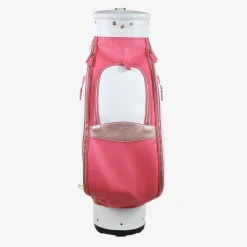Borsa da golf Imperiale in pelle bianca e rosa