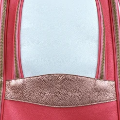 Borsa da golf Imperiale in pelle bianca e rosa