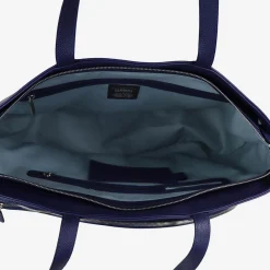 Borsa sportiva blu e rossa con tasca a forma di racchetta da tennis