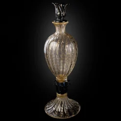 Bottiglia con piede nero e oro 24KT