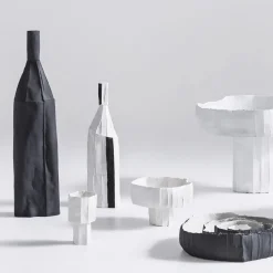 Bottiglia Decorativa Corteccia Bianca con Inserto Nero