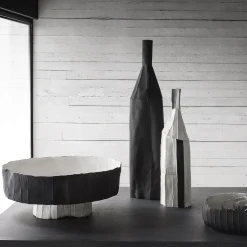 Bottiglia Decorativa Corteccia Bianca con Inserto Nero