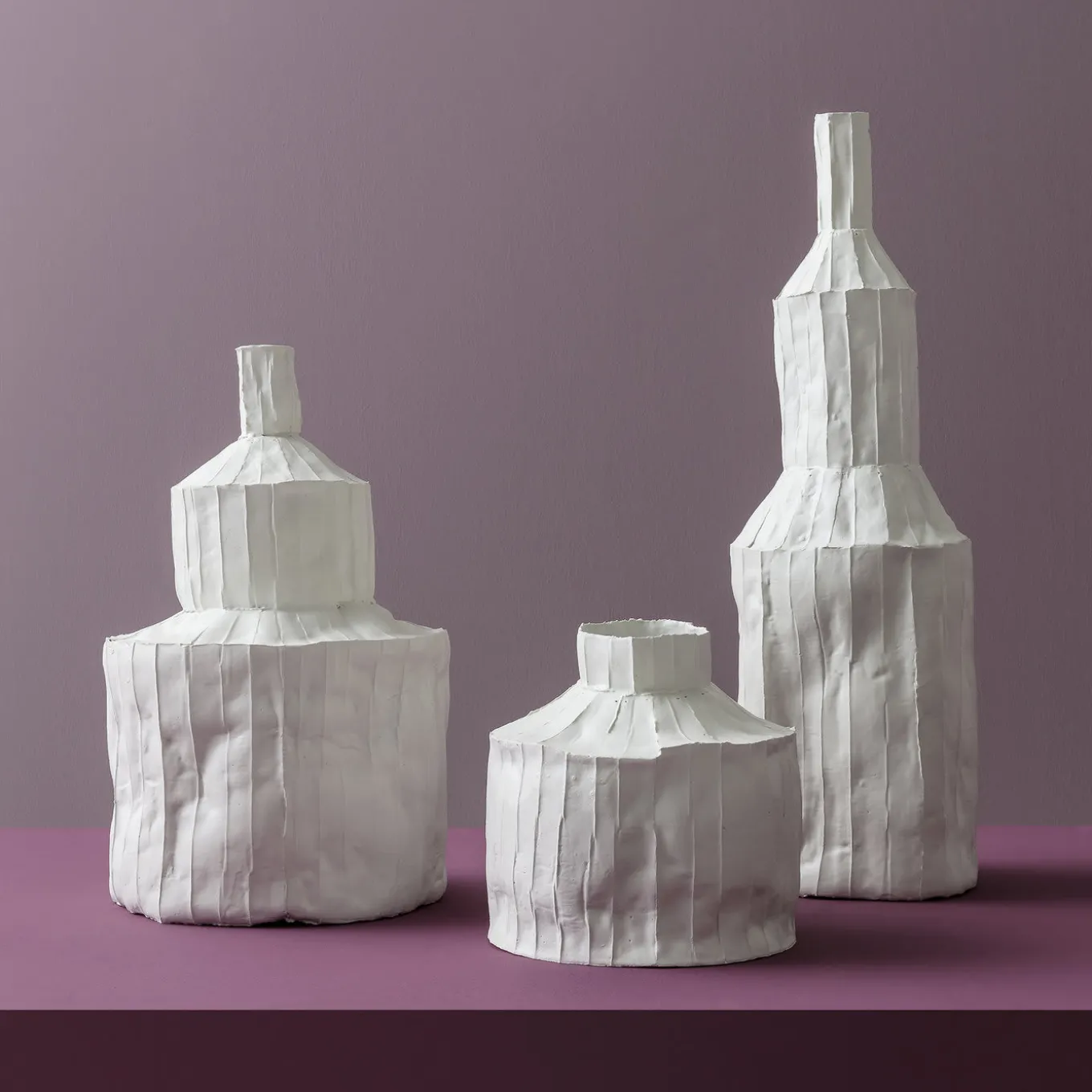 Bottiglia Fide Corteccia in Ceramica Bianca