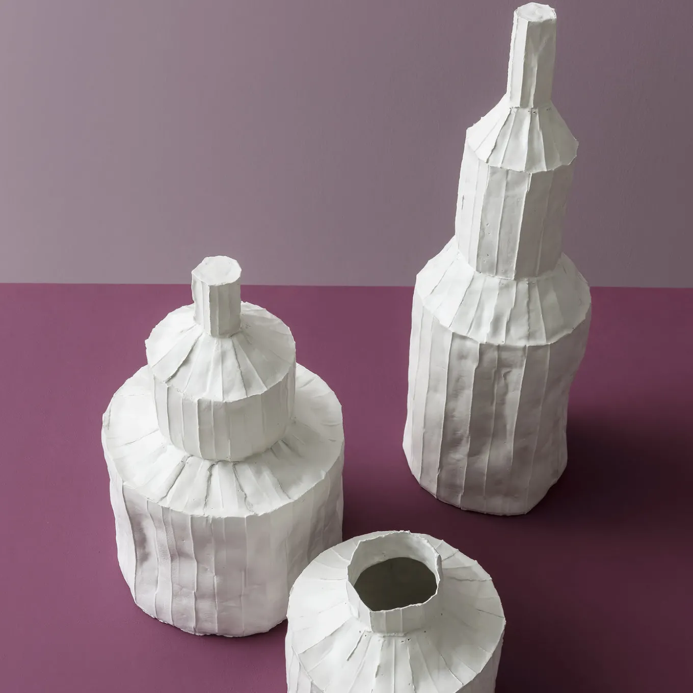 Bottiglia Fide Corteccia in Ceramica Bianca