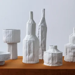 Bottiglia Fide Corteccia in Ceramica Bianca