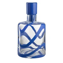 Bottiglia in vetro Murano Cyrcus Esse Blu e Trasparente