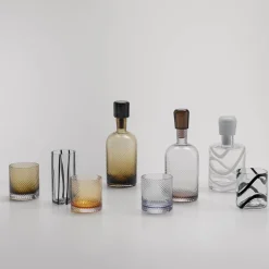 Bottiglia in vetro Murano Cyrcus Esse Bianco e Trasparente