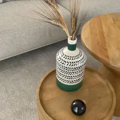 Bottiglia verde decorativa Virgo con coperchio