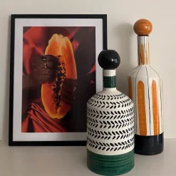 Bottiglia verde decorativa Virgo con coperchio