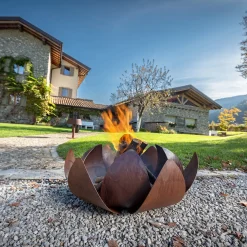 BR121 Braciere Ninfea in Acciaio Corten
