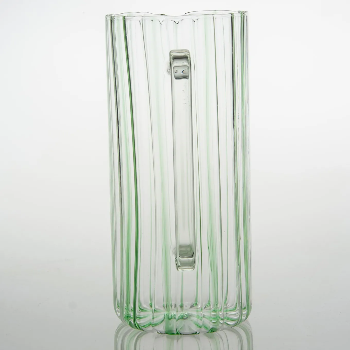 Brocca in vetro Serlio Loos a righe verdi