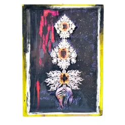 Broché Zebrata con cornice Arte tessile d'epoca