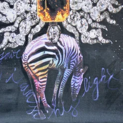 Broché Zebrata con cornice Arte tessile d'epoca