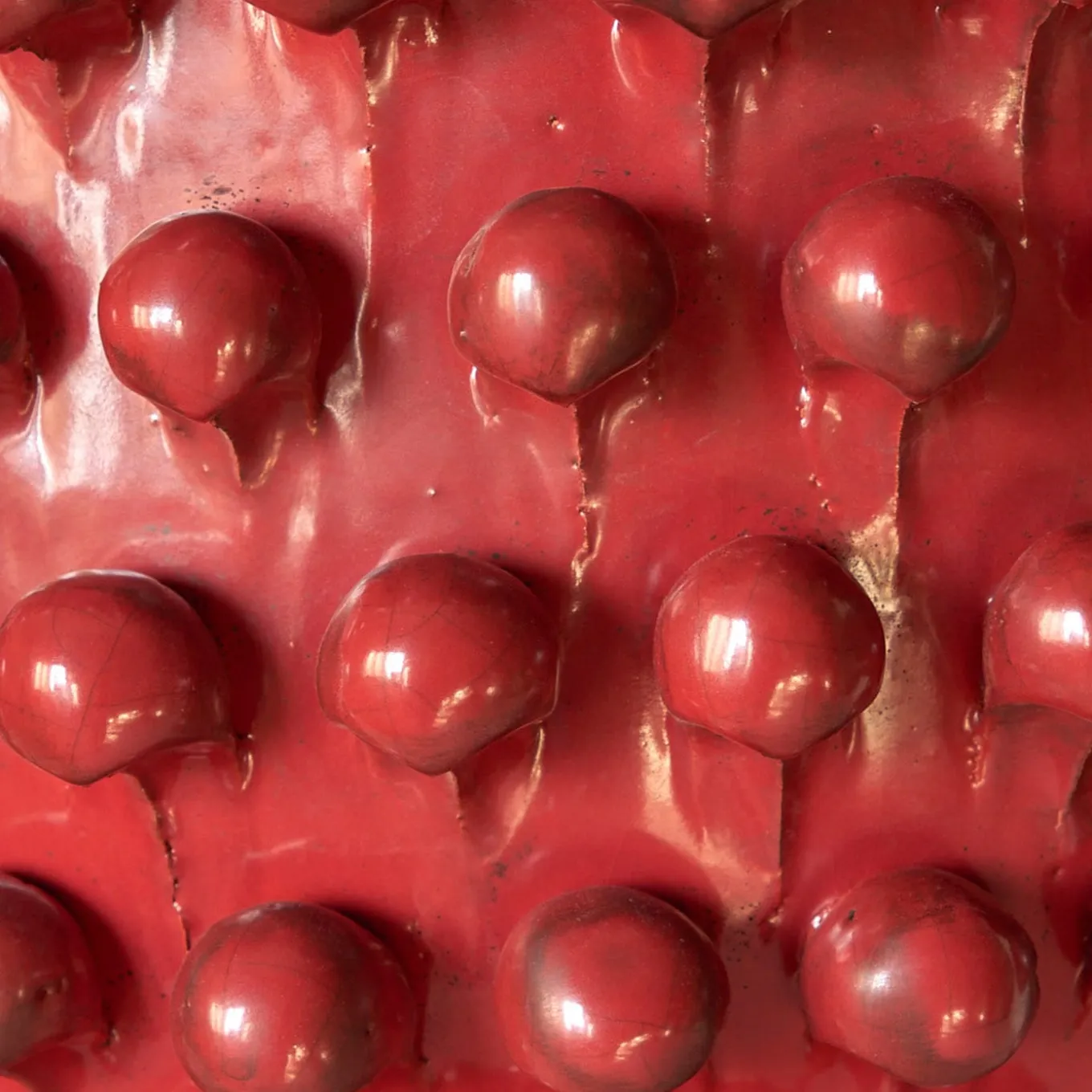 Cachepot rosso strutturato