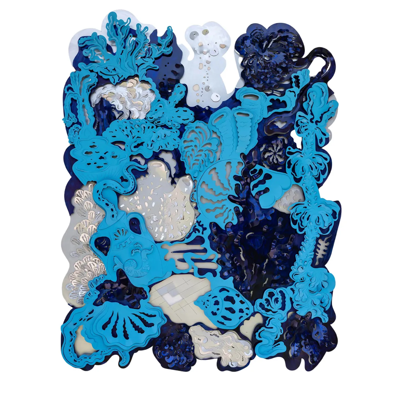 Caelum Stellans Blu Di Prussia Scultura da parete di Matteo Cibic