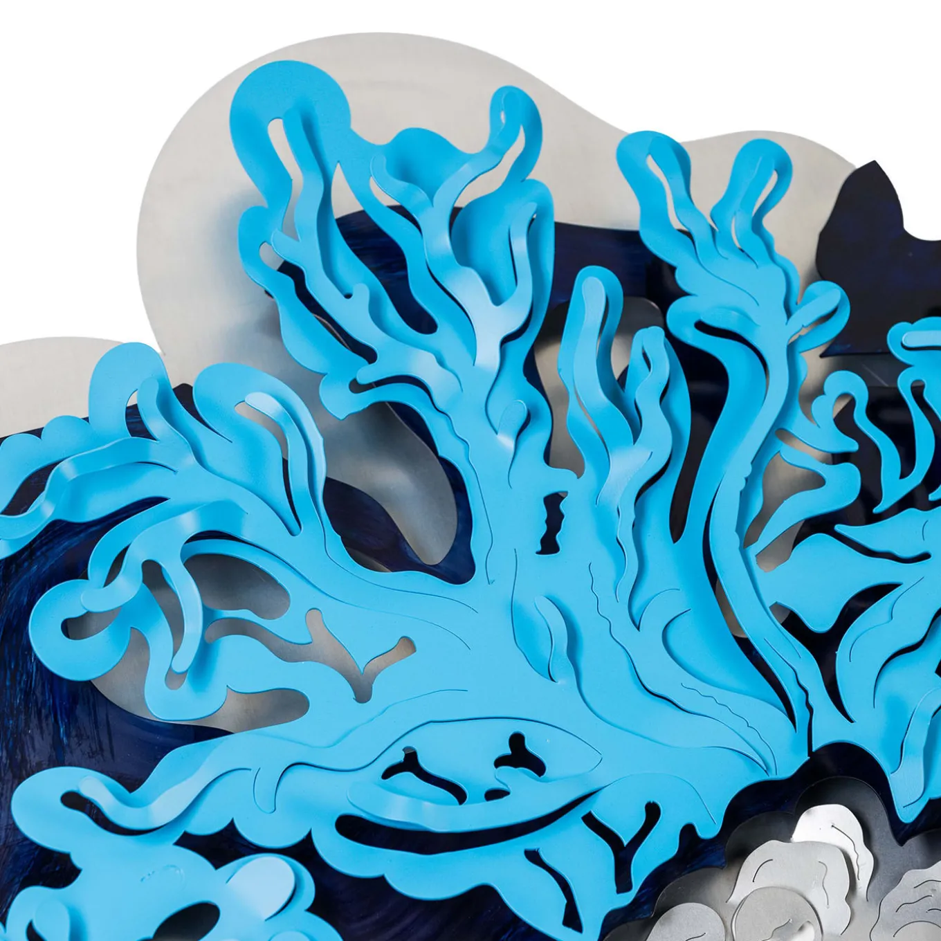 Caelum Stellans Blu Di Prussia Scultura da parete di Matteo Cibic