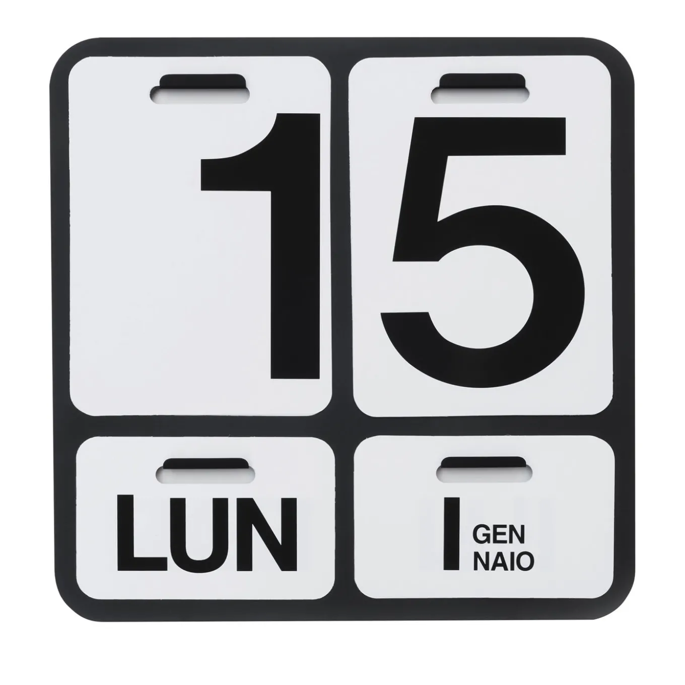 Calendario Formosa in bianco e nero di Enzo Mari