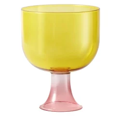 Calice Cuppino giallo e rosa di Aldo Cibic