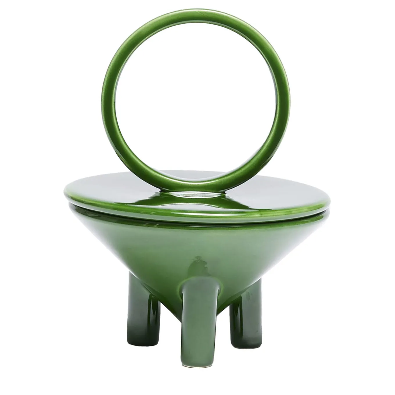 Candela in Ceramica Verde Erba Drop