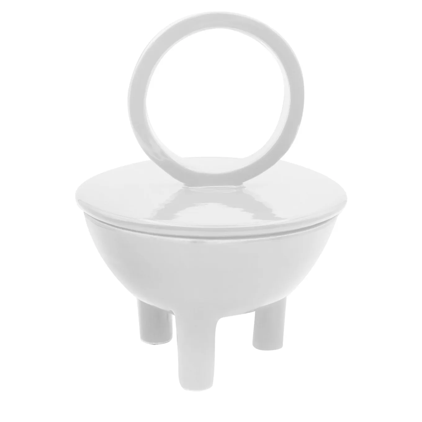 Candela Wok Aria in ceramica bianca