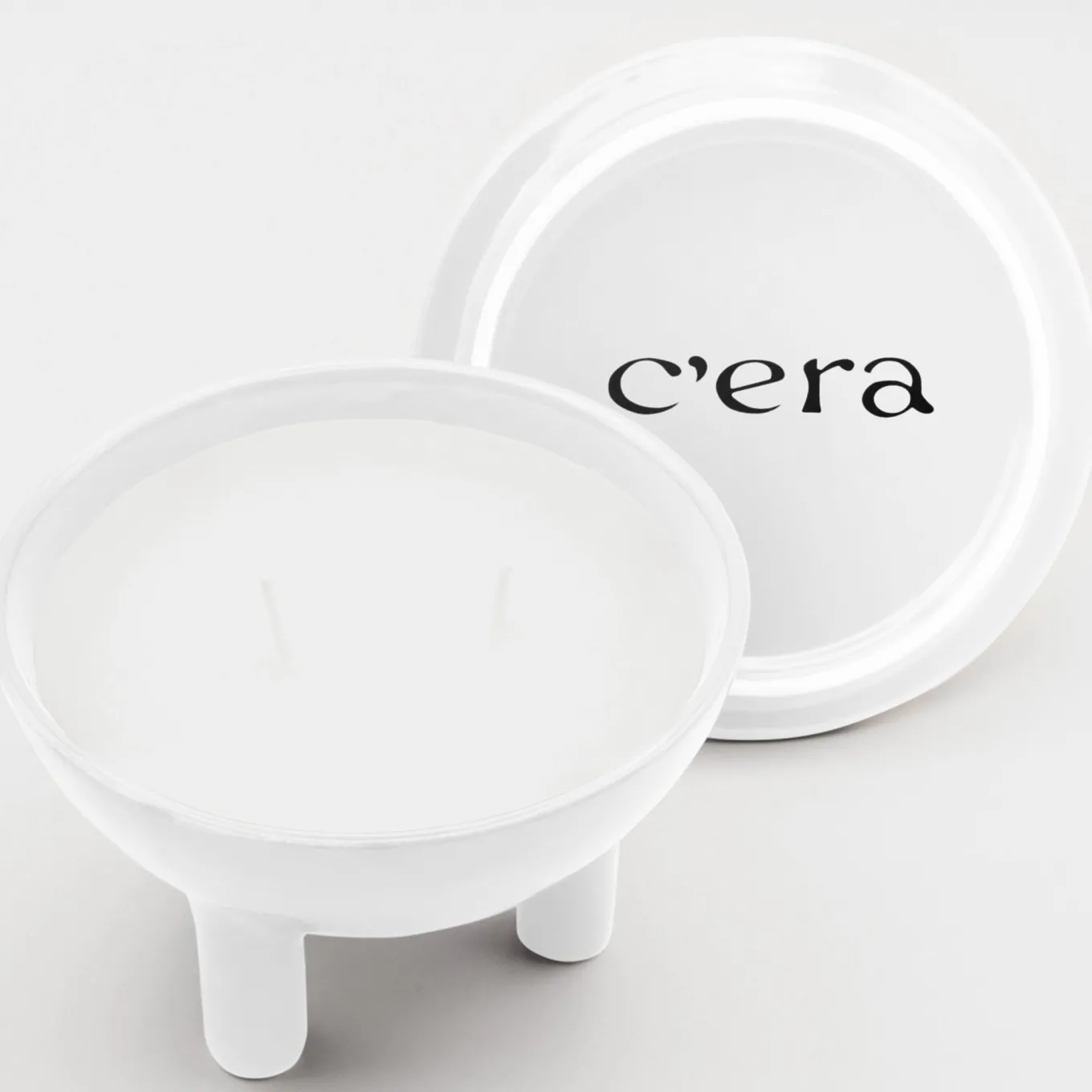 Candela Wok Aria in ceramica bianca