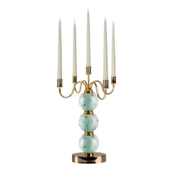 CANDELABRO A FARFALLA 5 BRACCI - AZZURRO