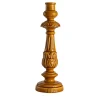 Candelabro Barocco in Ceramica Giallo Miele