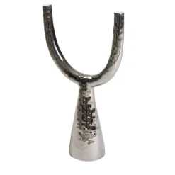 Candelabro in ceramica platino