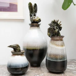 Canopo Gallo Vaso bianco e nero #2