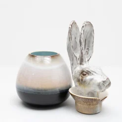 Canopo Lepre Vaso a S bianco e nero